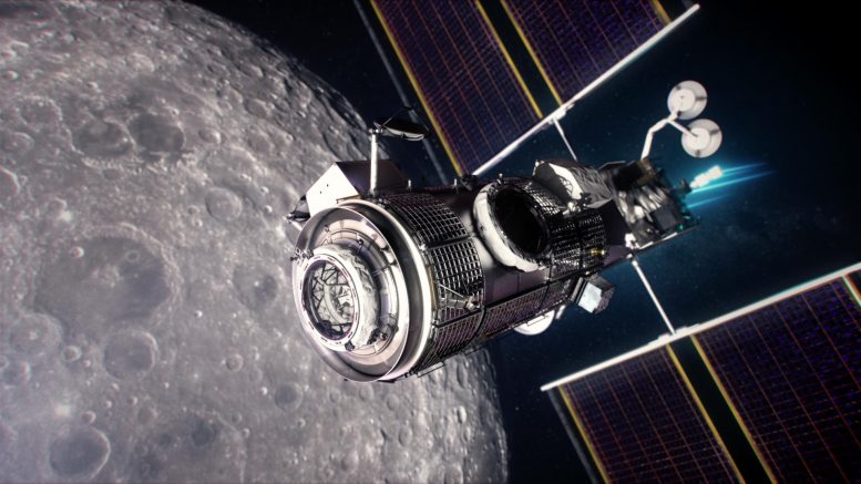 Gateway Lunar Platform Orbiting the Moon