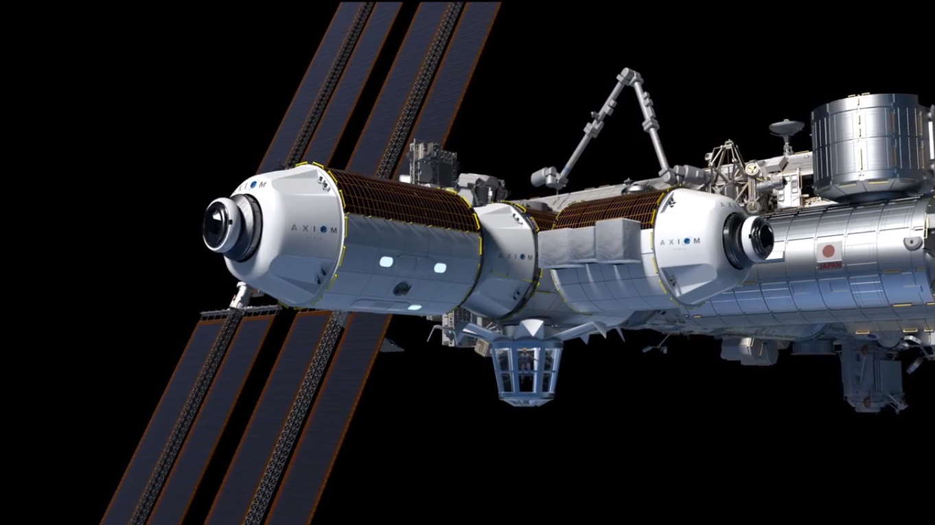 Axiom Space bucht touristische Raumflüge zu einem Privathaus auf der Internationalen Raumstation (hier aus der Sicht eines Künstlers gezeigt).  Aber es ist nicht billig: Die Reise kostete 55 Millionen Dollar.