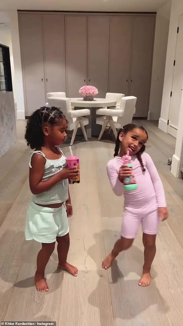 Cousins: In dem Filmmaterial, das der 3-jährige Reality-Star auf Instagram gepostet hat, ist ihre kleine Tochter, vier, zu sehen, die neben ihrem Onkel Rob und ihrem Ex-Kind Blac Chyna, fünf, kreist.