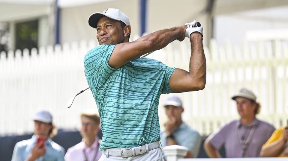 Tiger Woods spielt die PGA Training Tour am Sonntag in Southern Hills