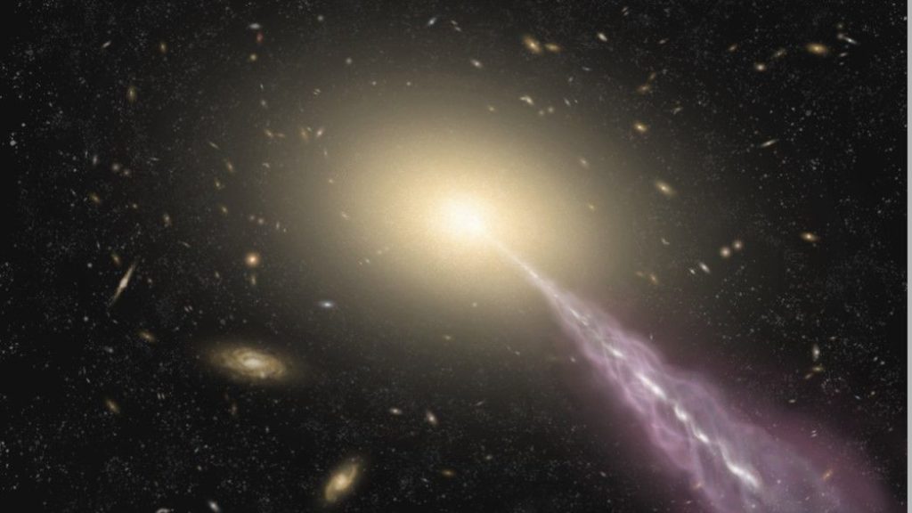 Das schwache Radioglühen von Tausenden von Lichtjahren um den nächsten Quasar herum