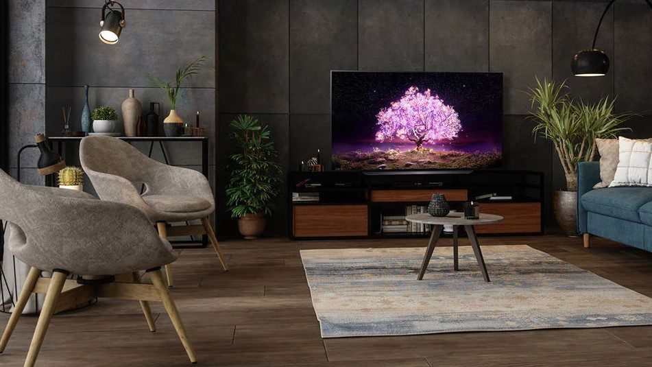LG OLED C1 Series Fernseher im Wohnzimmer
