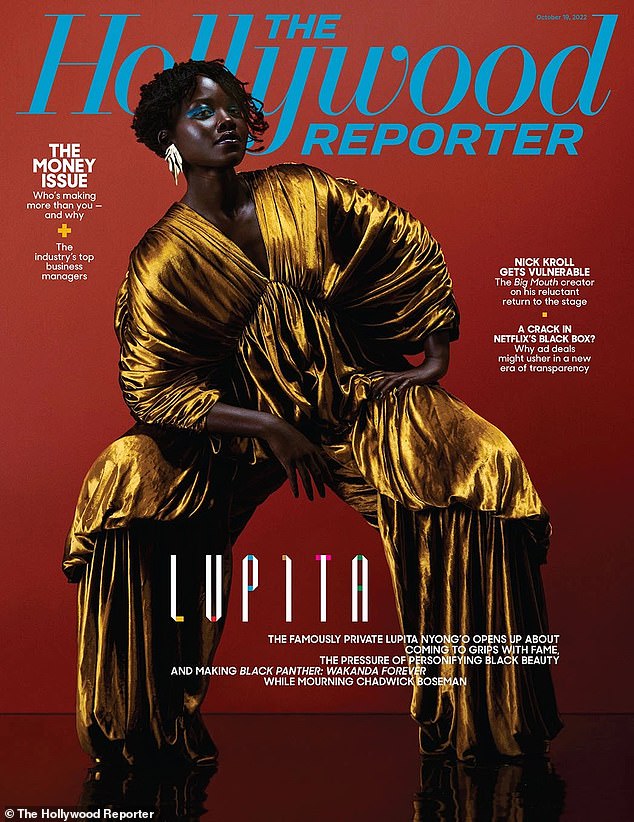Erstaunlich: Lupita Nyong'o erschien auf dem Cover der Ausgabe vom 19. Oktober von The Hollywood Reporter, wo sie viele Themen im Zusammenhang mit ihrem Leben und ihrer Karriere ansprach
