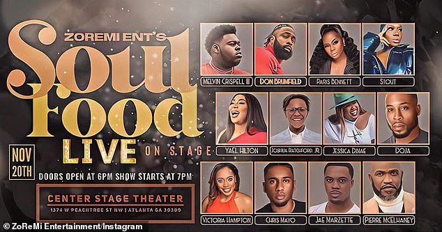 nächsten Monat!  Craig produzierte auch das Theaterstück Soul Food Live, das am 20. November im Center Stage Theatre in Atlanta Premiere hatte.