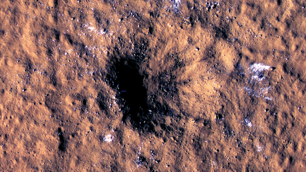 Bilder zeigen einen neuen Krater auf dem Mars, der durch einen großen Meteoriteneinschlag entstanden ist