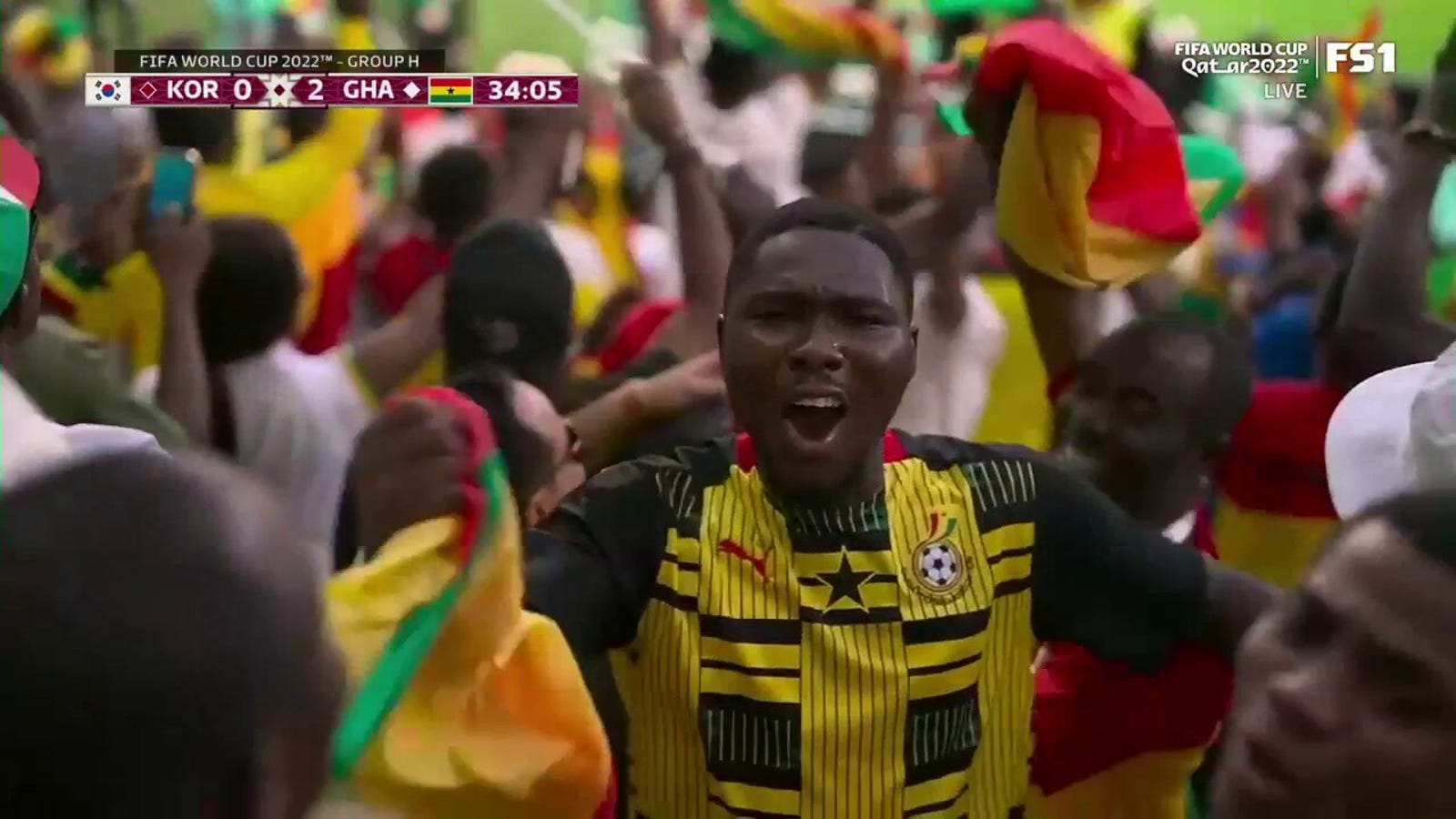 Der Ghanaer Mohamed Kudus erzielt in 34 Minuten ein Tor gegen die Republik Korea |  WM 2022