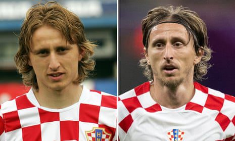 Luka Modric in den Jahren 2006 und 2022.
